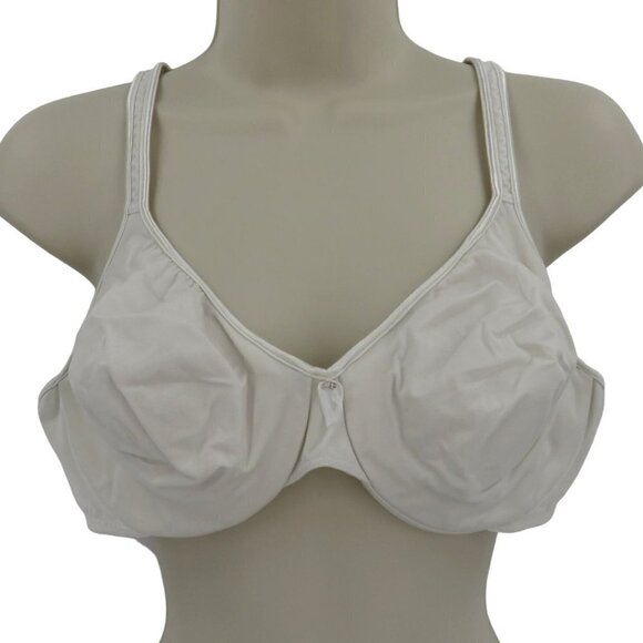 Bali 38C Bra Solid White 3240 No Poke Underwire Seamless Cups Full Coverage - Picture 1 of 14